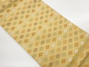 菱に唐草模様織出し名古屋帯